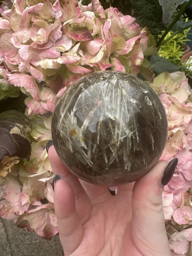 564grams ‘Straw’ Rutile / Water Grass Rare Rutile in Quartz Sphere Decoration - Picture 2 of 10