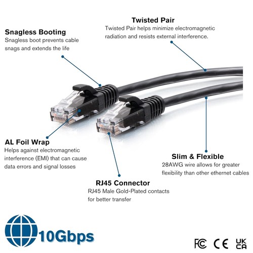 C2G 3M (10Foot) CAT6A Extra Flexible Slim Ethernet Cable, Ideal for use with Rou - 第 6/7 張圖片