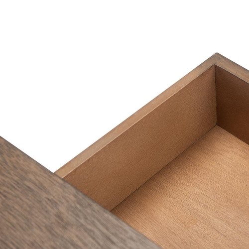 SAFAVIEH Opal 13 in. Brown Rectangle Wood Console Table with Drawer - Picture 7 of 9