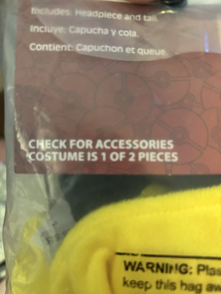 Nuevo Paquete Adulto Pokemon Pikachu Disfraz Kit de Accesorios Tocado y Cola ¡Envío Rápido! Foto 4 de 4