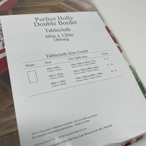 Villeroy & Boch Tovaglia Perfect Holly Doppio Bordo Vacanze di Natale 60x120" - Foto 6 di 6
