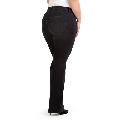 Jordache Mid Rise Curvy Bootcut Jeans Women's 8 Black 32" Inseams Pull-On Solid - Picture 3 of 3