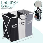 Laundry Organizer Basket with Separate 3 Section for Dark, Light, Colour Clothes