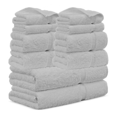 FTB Hotel Collection Luxurious Turkish Cotton 10 Pieces Towel Set, 700 GSM