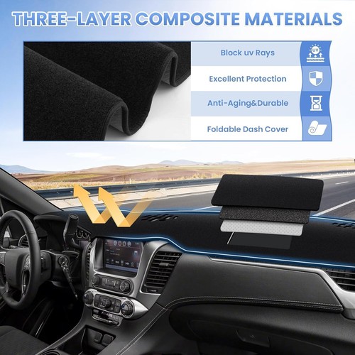 Dashboard Sun Shade Dash Cover Anti-Glare Carpet Mat Fits 15-20 Tahoe Suburban - Picture 4 of 7