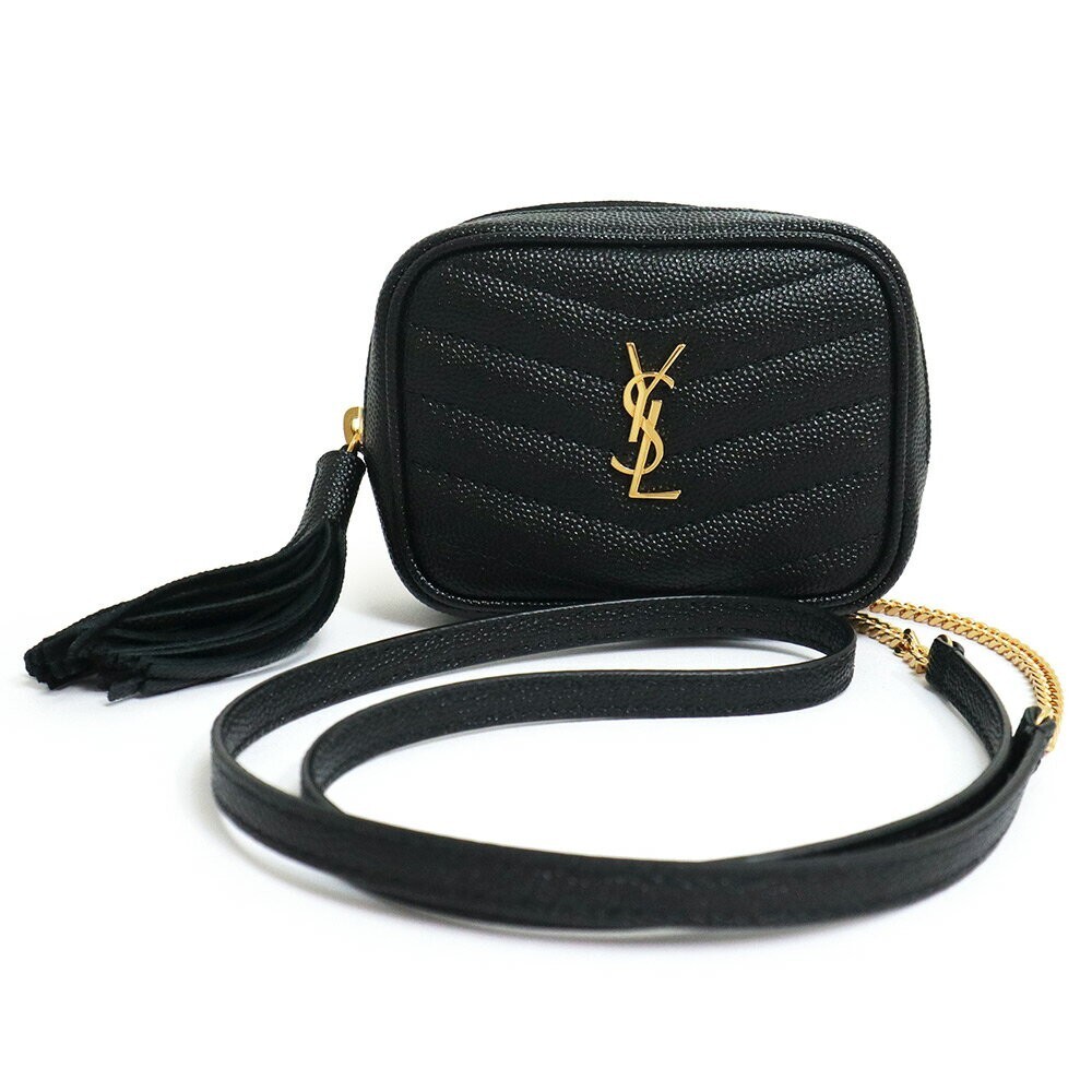 Borsa a tracolla SAINT LAURENT PARIS bambino Lou con frange e catena