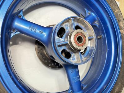 1999 Kawasaki ZX9R Rear Wheel Rim 17 Inch Blue OEM Black