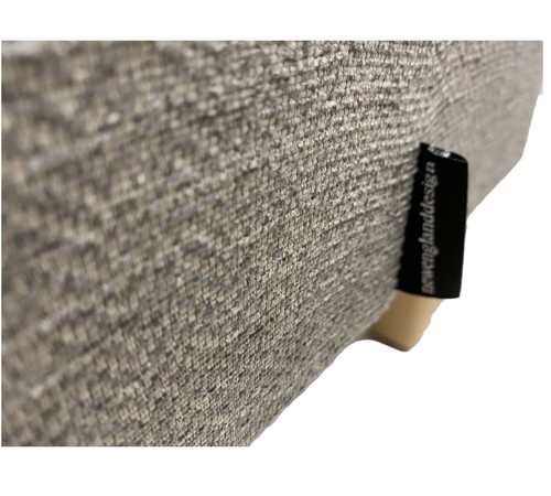 Footstool / Pouffe / Stool / mid Grey herringbone chenille light legs - Picture 7 of 8