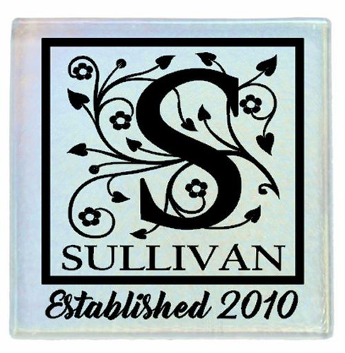Initial decal vinyl for crafts, Decal for glass blocks, tile. Wedding Gift - Picture 3 of 5