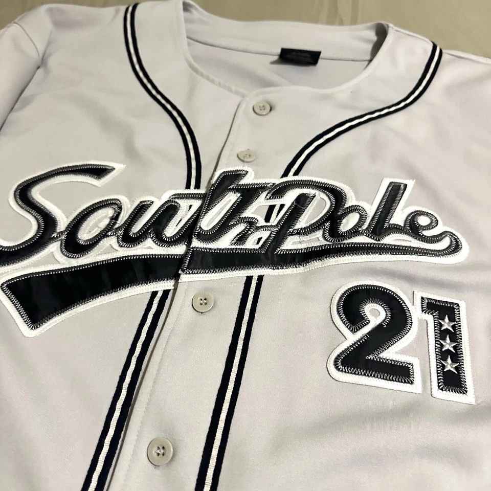 South Pole 935 MLB #21 Vintage Baseball Jersey Men XXL Gray Y2K Rap Hip Hop - Image 4 of 4