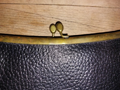 Clutch, Handtasche 1950er Jahre, Leder, original Vintage - Bild 5 von 13