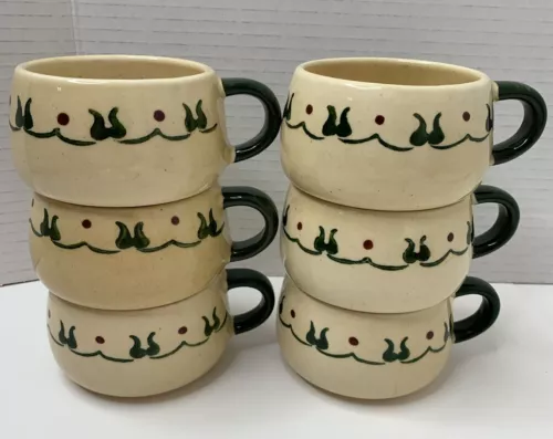 Poppytrail By Metlox Flat Wide Bottom Homestead Provincial Cups Lot of 6