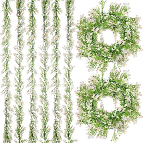 Lyrow 6 Pcs Artificial Baby Breath Flower Vines 5.9ft Faux Hanging Gypsophila...