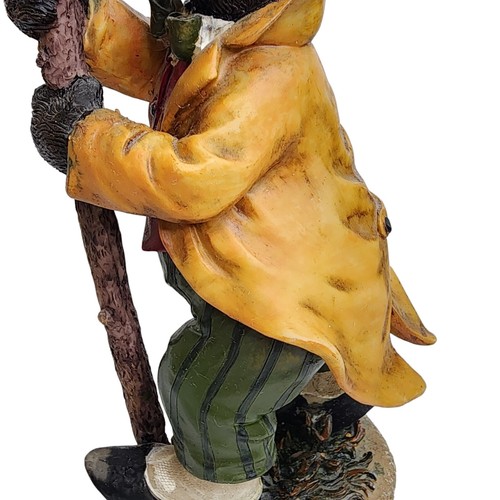 Vtg Pair 2 Bears Candlesticks Holders w Globes Fancy Dressed Bears Resin Cabin - Picture 8 of 24