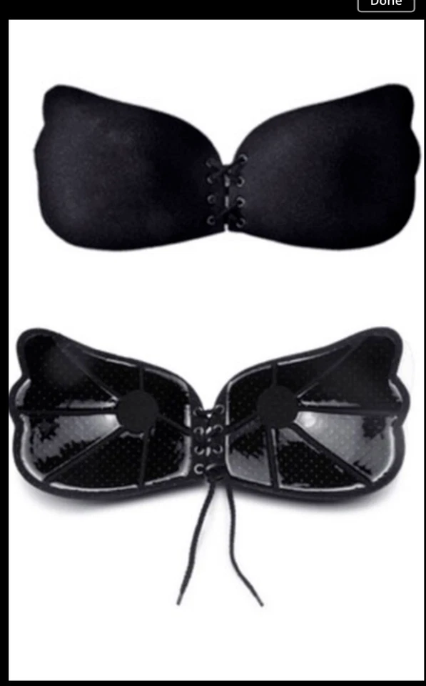 Strapless Backless BRA CLEAVAGE PROM WEDDING LACE UP PUSH-UP INSTANT LIFT BRAS - Image 3 of 4