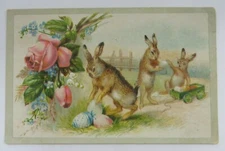 Vtg Trade Card Easter Greetings Dayton Spice Mills Co. Jersey Coffee Embossed