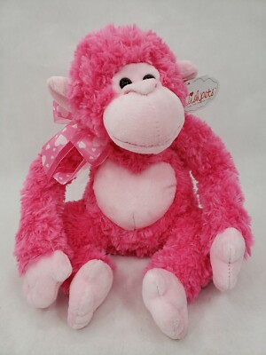 Wishpets 10  Blippy Monkey Chimp Pink Plush Stuffed Animal with Tag