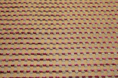 Fabric Remnant: Woven Raised Dot in in Wine & Gray on Medium Brown Back - Picture 2 of 3