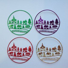 Christmas Scene Die Cut/Card Topper - Assorted Colours, Sets of 8
