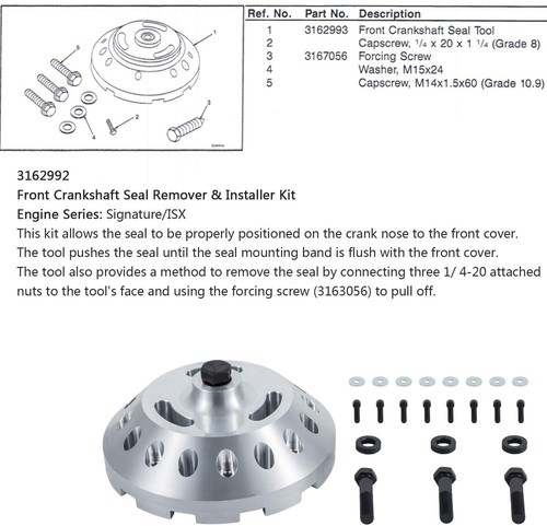 Front & Rear Crankshaft Seal Remover Installer Kit For Cummins ISX QSX ISX15/12 - Picture 9 of 18