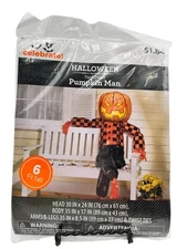 Way To Celebrate 6ft Tall Pumpkin Man Halloween Decor New In Package Plastic