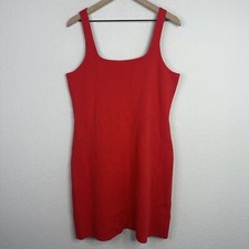 J.Crew Womens XL Red Orange Sleeveless Knit Bodycon Summer Dress