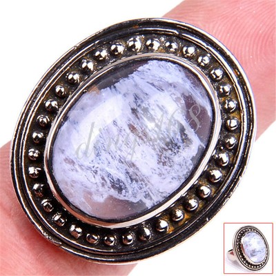 Mens 925 Sterling Silver Blue Stone Square and Our Lady of Guadalupe Ring