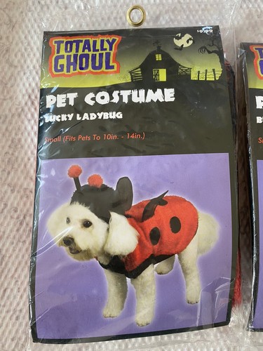 Totally Ghoul Lucky Ladybug & Buzzy Bee Dog Costume SMALL Kmart NEW - Picture 2 of 6