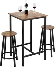 Bar Table Set, 23.6" Pub Table High Top Table, Square Bar Height Table, Bar Tabl