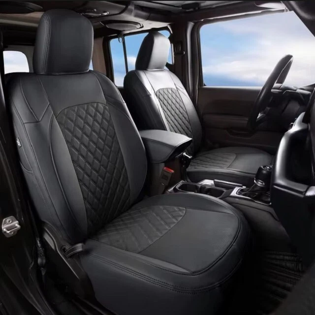 FOR 2007-2024 JEEP WRANGLER UNLIMITED MOTOPTES CUSTOM CAR SEAT LEATHER COVERS - Image 4 of 4