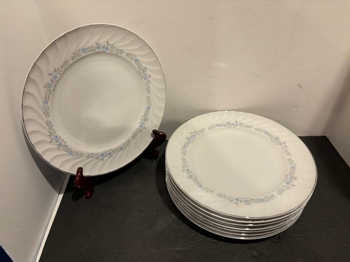 Set of 8 Society Fine China Spring Classic 10" Dinner Plates Rose Swirl Japan - Picture 2 of 5
