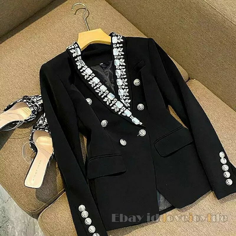 Single-breasted Jacket - Black - Ladies