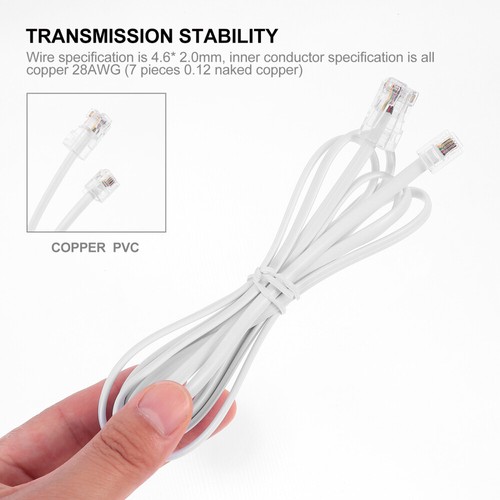 Connecting Wire Copper Telephone Line Converter Cable Cord Extender for - Zdjęcie 4 z 12