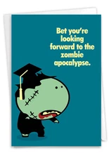 1 Funny Graduation Card - Zombie Graduate Graduation Humor Paper Card C1551GDG