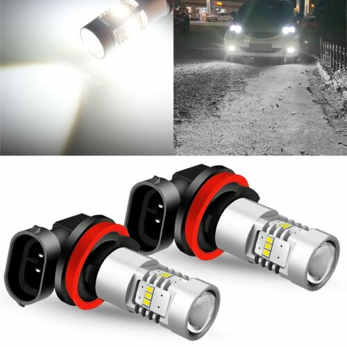 JDM ASTAR 2x H11 Xenon White LED Bulbs Fog Light Projector - Picture 2 of 10
