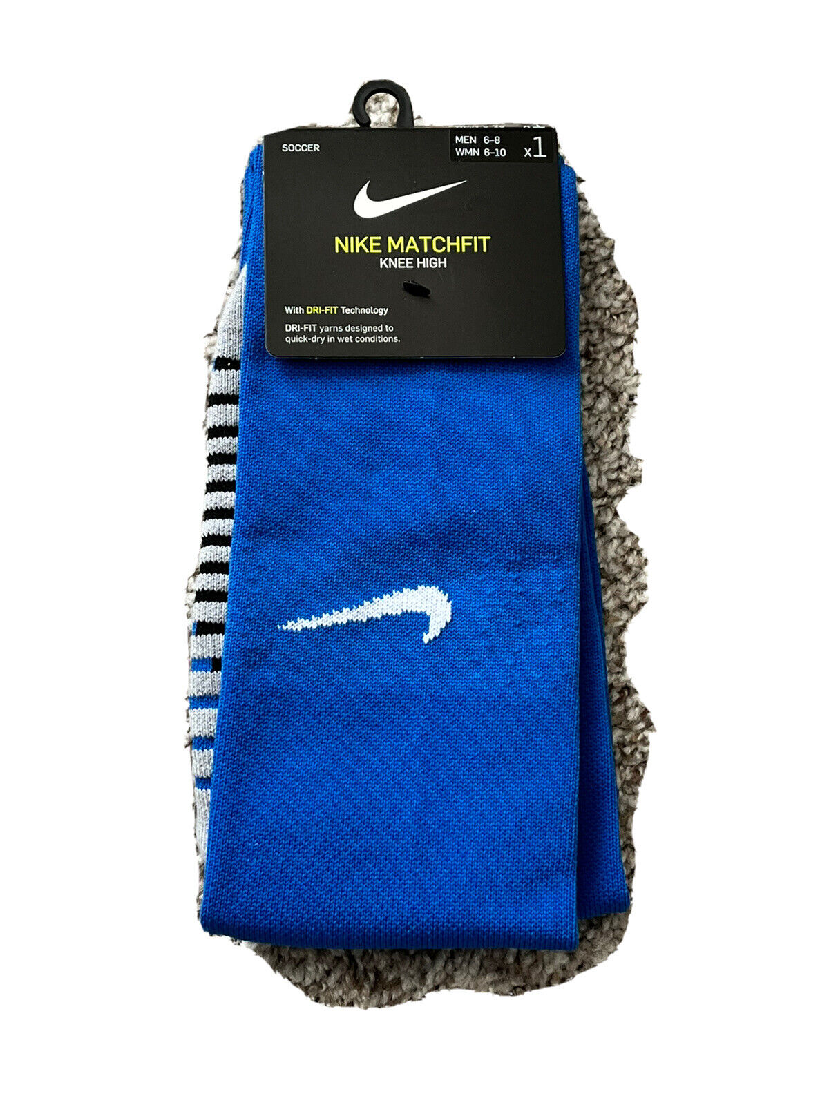Nike SX6836 465 Matchfit Blue Knee Hi Unisex Soccer Socks Sz Med