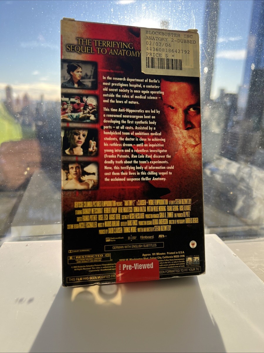 Anatomy 2 (VHS, 2003, English Subtitled) 43396008304| eBay