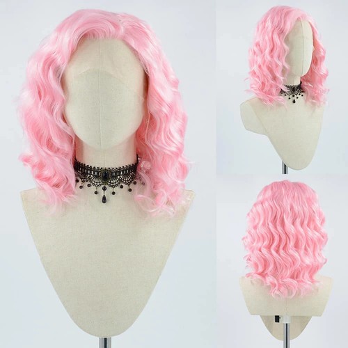 Synthetic Lace Front Wig Short Wigs for Women Short Bob Cut Water Wave Wigs - Foto 27 di 27