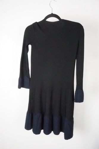 Giorgio Armani Black Blue Woven Bottom Cashmere Blend Dress Sz 2 US 38 BRAND NEW - Picture 3 of 4