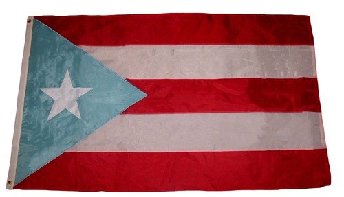 3x5 Embroidered Light Blue Puerto Rico Puerto Rican 210D Nylon Flag 3'x5' - Picture 2 of 6