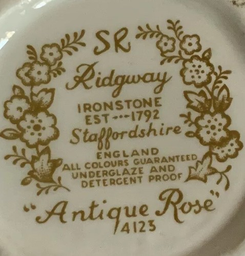 Ridgway Staffordshire Antique Rose Sugar Bowl & Creamer Set #4125 England - Picture 12 of 12
