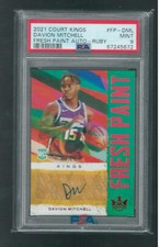 2021 Court Kings Fresh Paint Autographs #FPDML Davion Mitchell Ruby PSA 9