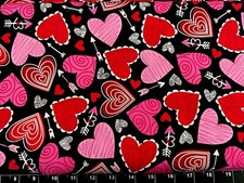 Tina Scrap 9"x21" Sweetheart Heart Arrow Love Valentines Swirl XO Cotton Fabric