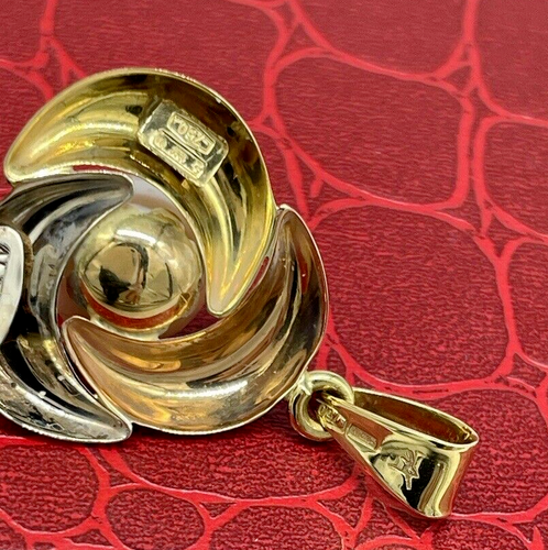 PENDENTE DI PERLA NATURALE IN ORO ROSA GIALLO BIANCO 18K NUOVO PER COLLANA DONNA - Imagen 3 de 12