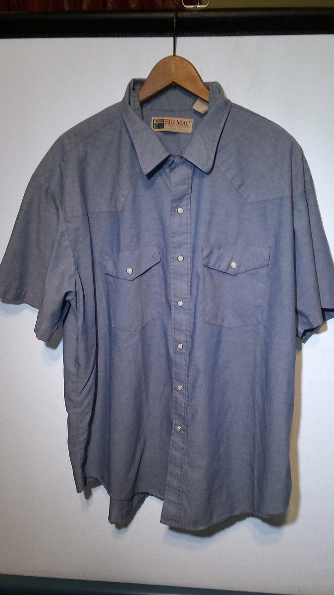 Vintage Big Mac Short Sleeve Work Shirt Mens 2XL Distressed