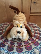 Vintage Laying Brown Hound Dog Puppy French Soft Plush Toy 8"