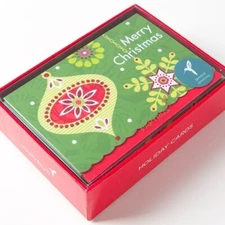 Papyrus Boxed Christmas Cards - Modern Ornaments