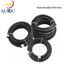 AN4/AN6/AN8/AN10/AN12 Fuel Hose Oil Gas Line Nylon Stainless Steel Braided NEW