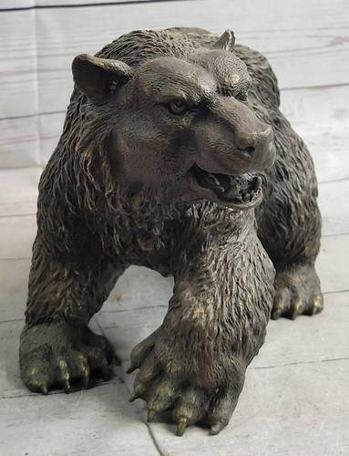 Bronze Metal Bear Figurine Sculpture Statue Handmade Art Figure Antoine Barye - 第 4/10 張圖片