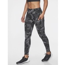 Athleta Camo Contender 7/8 Tight Leggings in Grey and Black Women s Size Medium